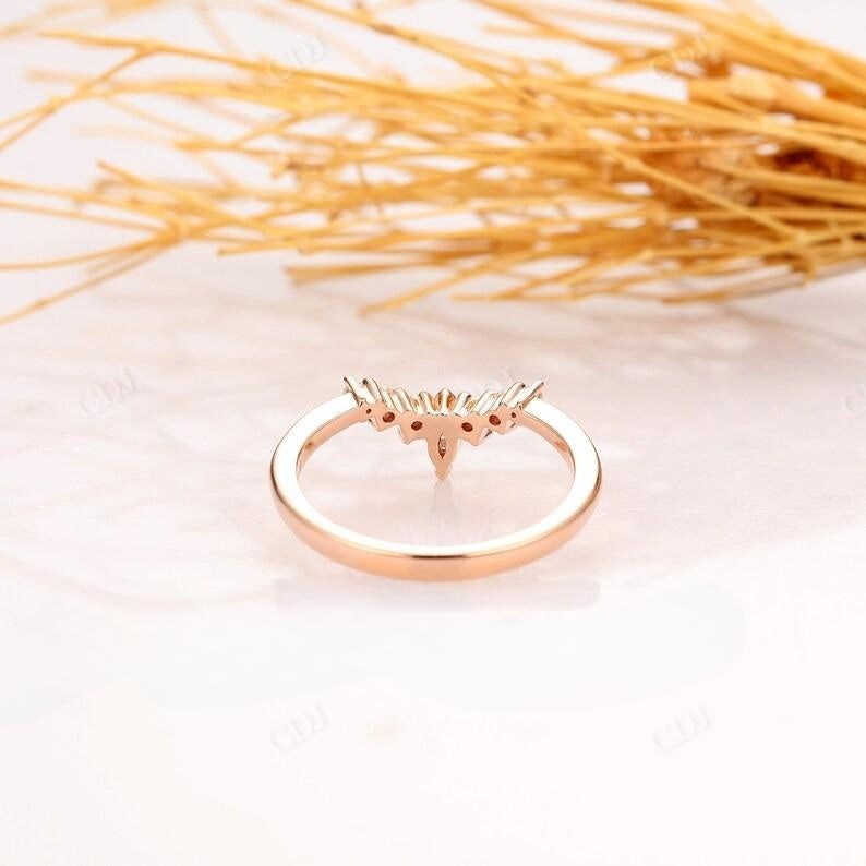 Curved Lab Grown Diamond Wedding Band For Her  customdiamjewel   
