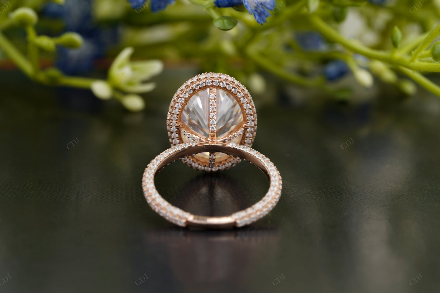 Lab-Grown Diamond Micro Pavé Halo Ring