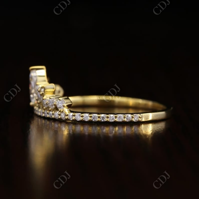 0.17CT Marquise And Round Cut Real Diamond Tiara Wedding Band  customdiamjewel   