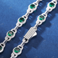 Antique 7MM Round Green Diamond Stationed Chain hip hop jewelry customdiamjewel