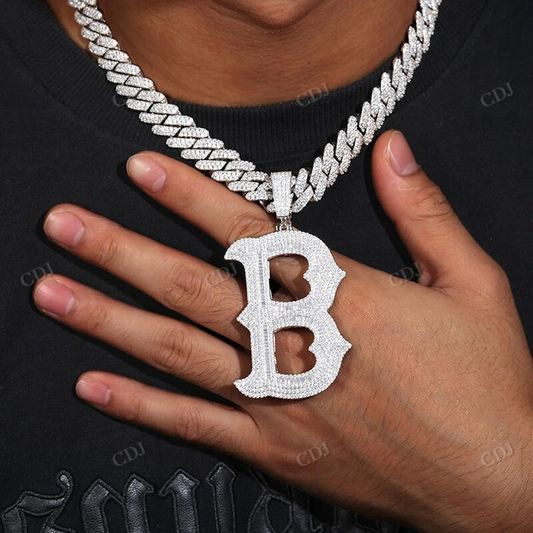 Alphabet Letter Moissanite Hip Hop Custom Pendant customdiamjewel