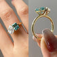 Vintage Toi Et Moi Moissanite Engagement Ring
