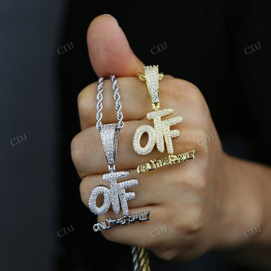 OTF Letter Moissanite Hip Hop Pendant customdiamjewel