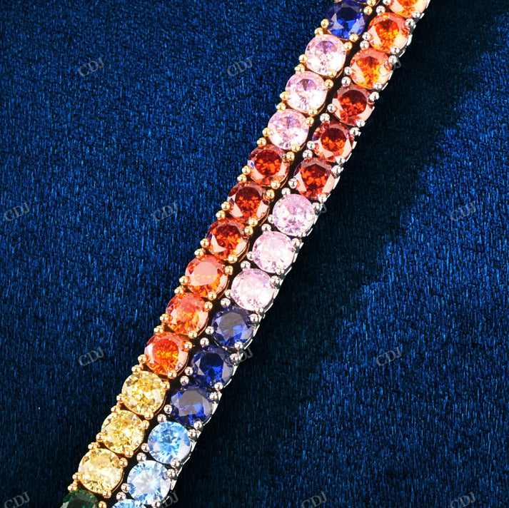 4mm Multi Color Round Cut Tennis Chain hip hop jewelry CustomDiamJewel