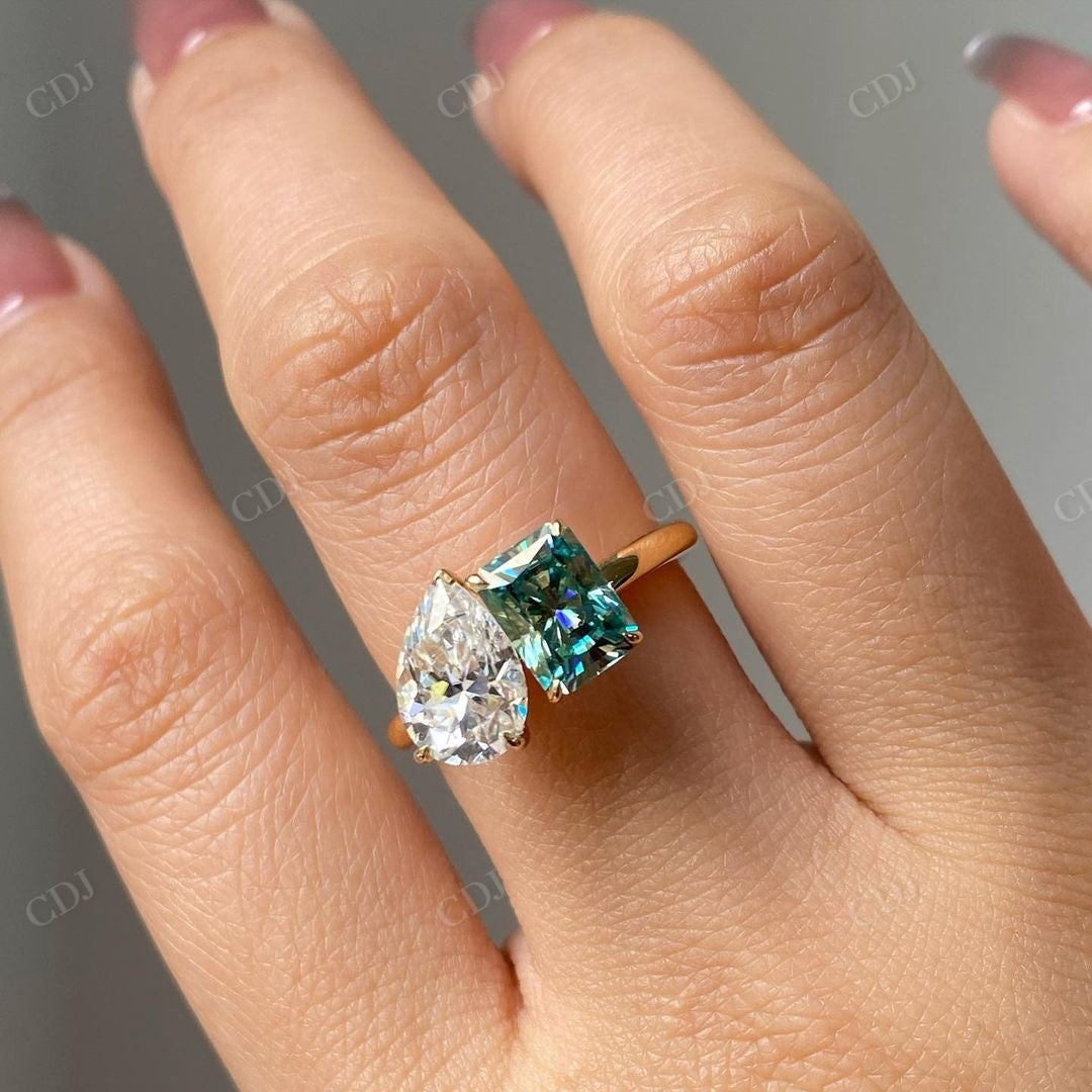 Vintage Toi Et Moi Moissanite Engagement Ring