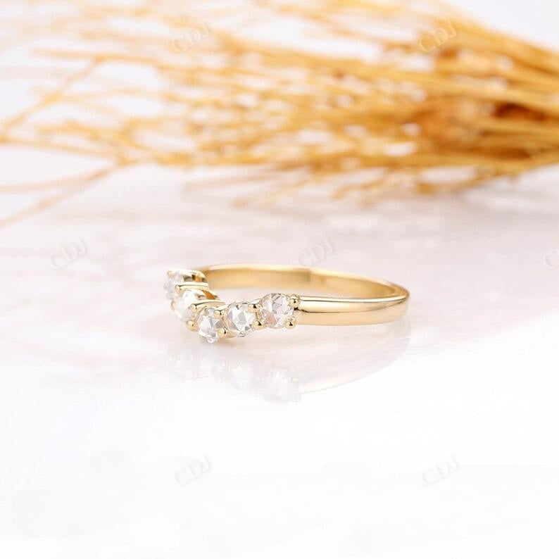 0.50CTW Round Rose Cut Real Diamond Classic Curved Wedding Band  customdiamjewel   