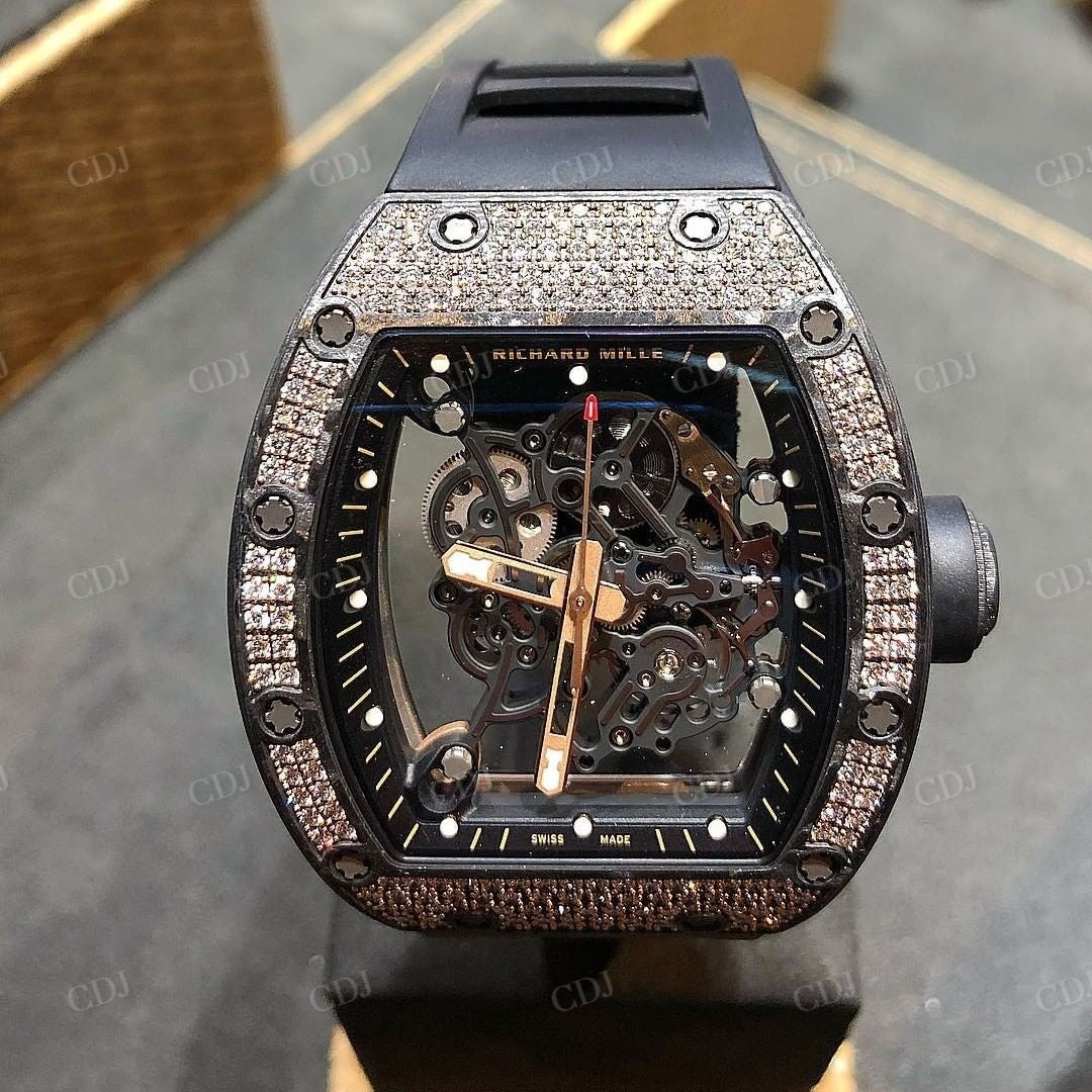 Richard Miller Diamond Iced Out Bezel Moissanite Watch customdiamjewel