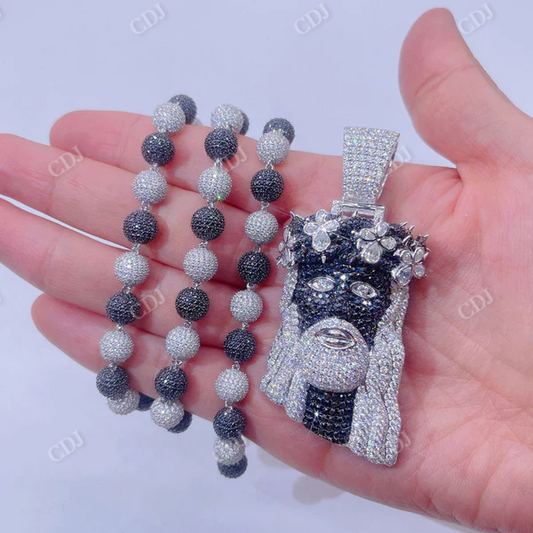 Hip Hop Iced Out Diamond Jesus Pendant  customdiamjewel   