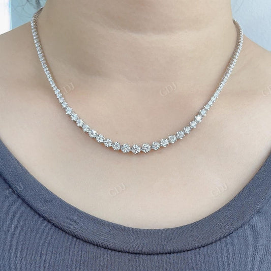 Lab Grown Diamond Solid Gold Tennis Chain