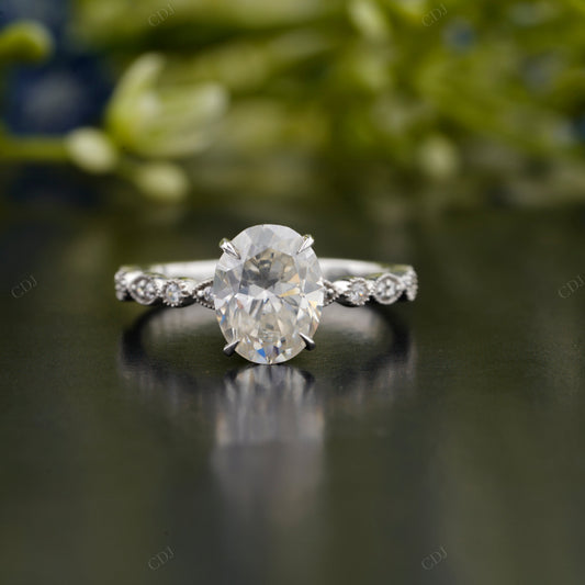 Oval Lab-Grown Diamond Antique Ring