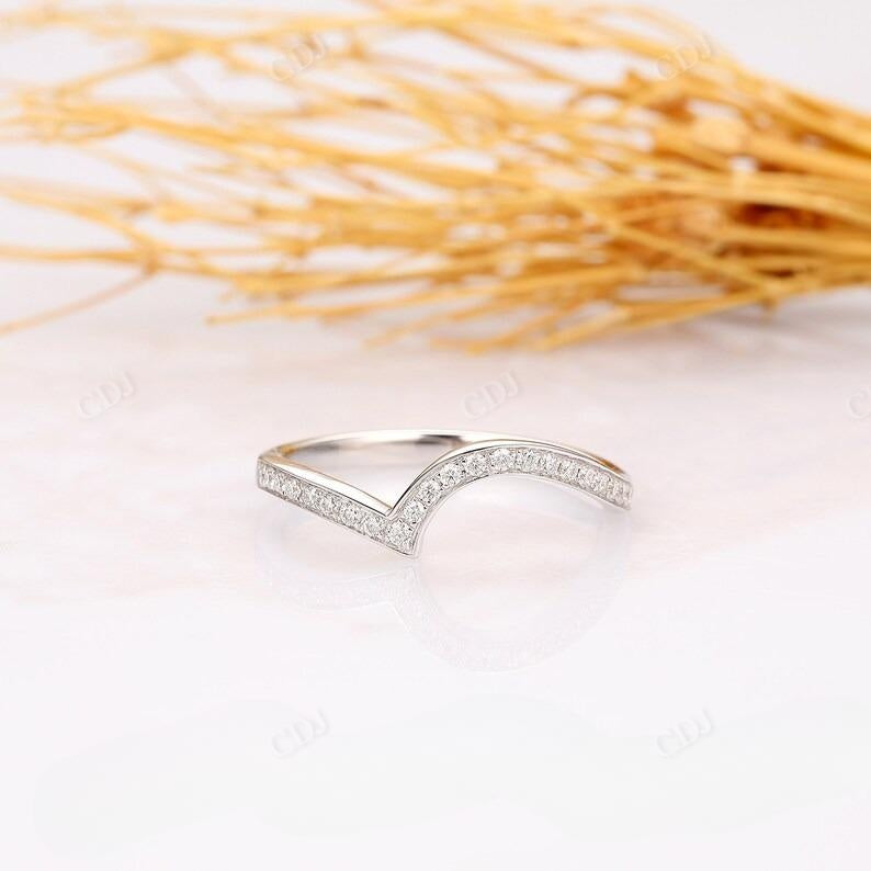 0.21ctw Curved Lab Grown Diamond Wedding Band  customdiamjewel   