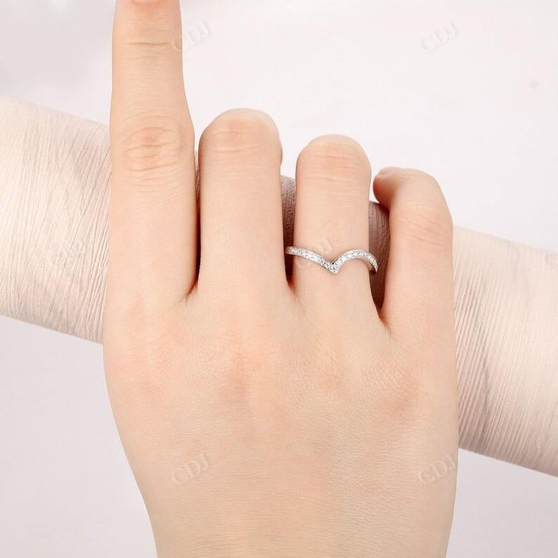 0.21ctw Curved Lab Grown Diamond Wedding Band  customdiamjewel   