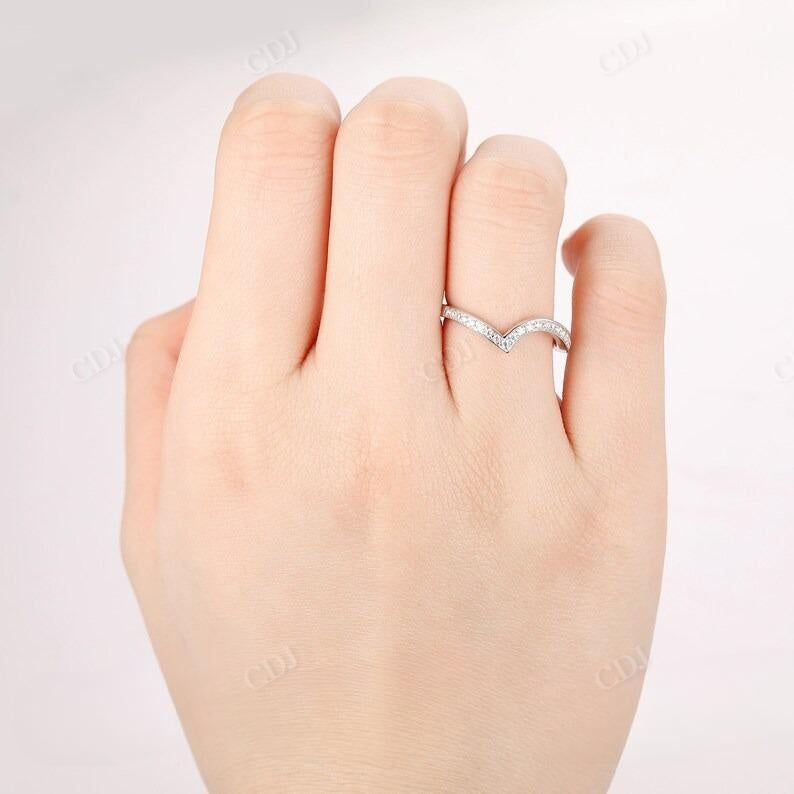 0.21ctw Curved Lab Grown Diamond Wedding Band  customdiamjewel   