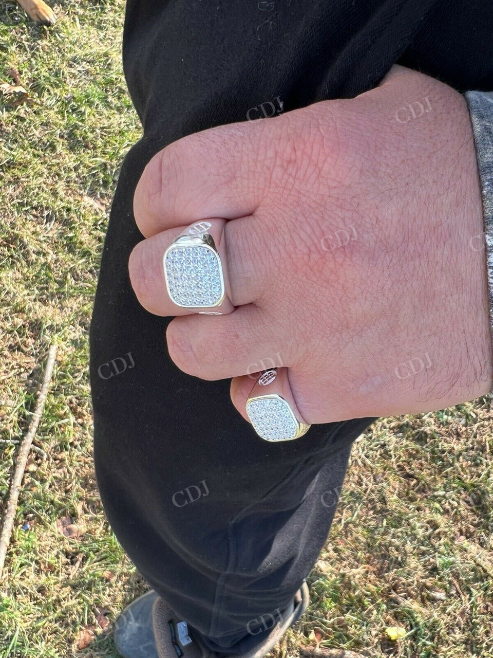 Antique Iced Out Hip Hop Diamond Ring  customdiamjewel   