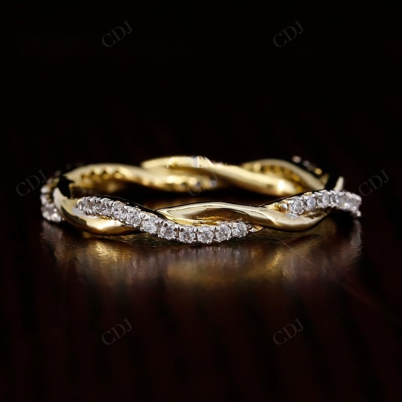 Twisted Rope 3 carat Lab grown Diamond Wedding Band  customdiamjewel   