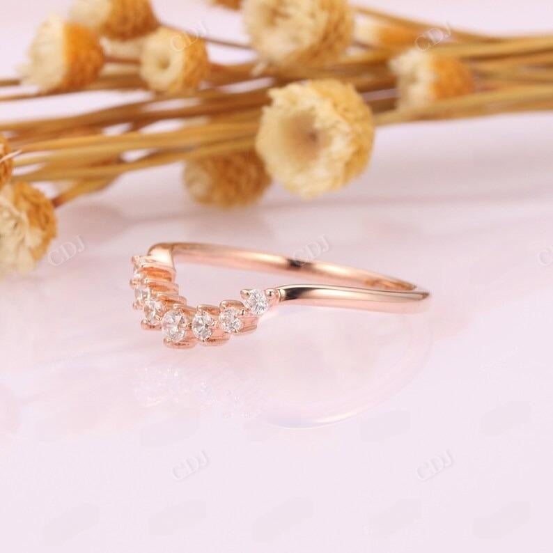 0.22ctw Curved Shaped Lab Grown Diamond Wedding Band For Women  customdiamjewel   