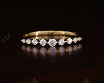 0.25CT Round Cut Natural Diamond Single Prong Wedding Band  customdiamjewel 10 KT Solid Gold Yellow Gold VVS-EF