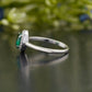 Oval Green Emerald Moissanite Accent Ring