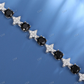 10K Gold 8mm Black Moissanite Star Link Tennis Chain hip hop jewelry CustomDiamJewel