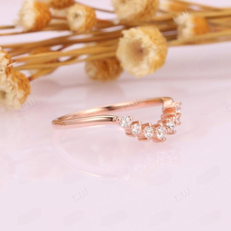 0.22CTW Round Diamond Curved Wedding Band  customdiamjewel   