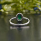 Oval Green Emerald Moissanite Accent Ring