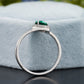 Oval Green Emerald Moissanite Accent Ring