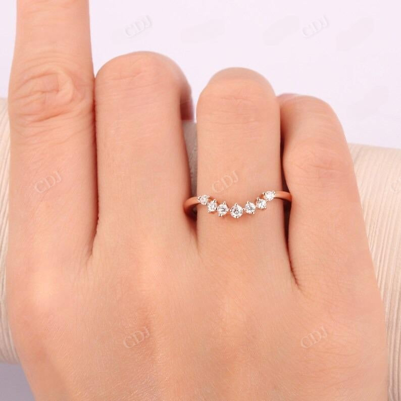 0.22CTW Round Diamond Curved Wedding Band  customdiamjewel   