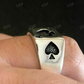 Men Ace Of Spades Lucky Poker Card Ring  customdiamjewel   