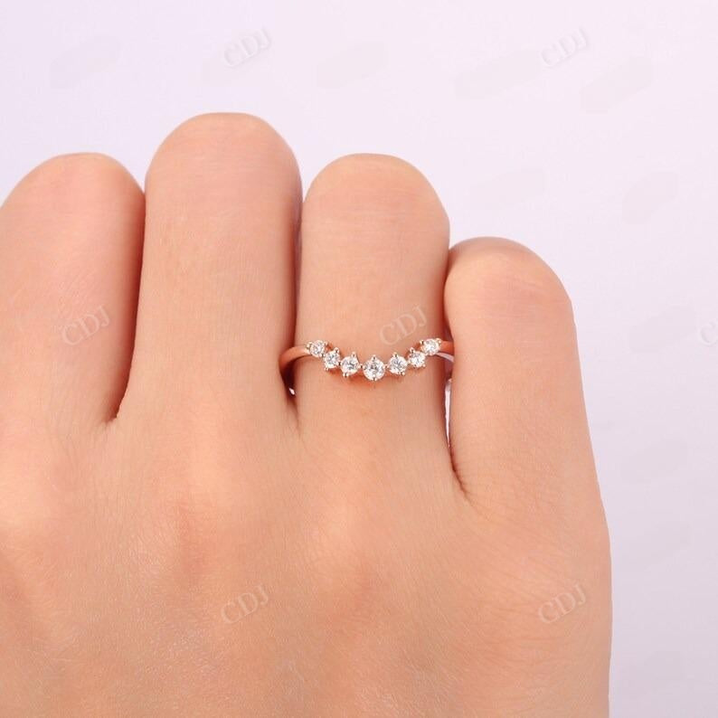 0.22CTW Round Diamond Curved Wedding Band  customdiamjewel   