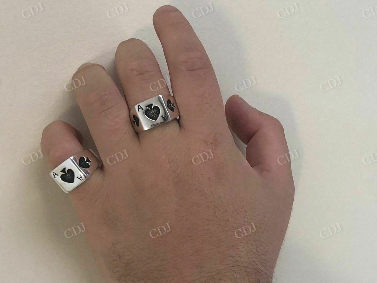 Men Ace Of Spades Lucky Poker Card Ring  customdiamjewel   