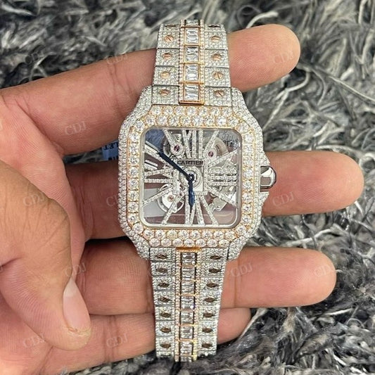 Rolex Handmade Stainless Steel Diamond Moissanite Watch customdiamjewel