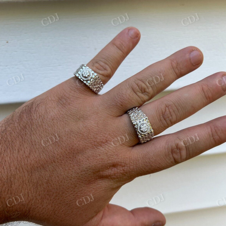 Solid Gold Mens Moissanite Nugget Ring  customdiamjewel   