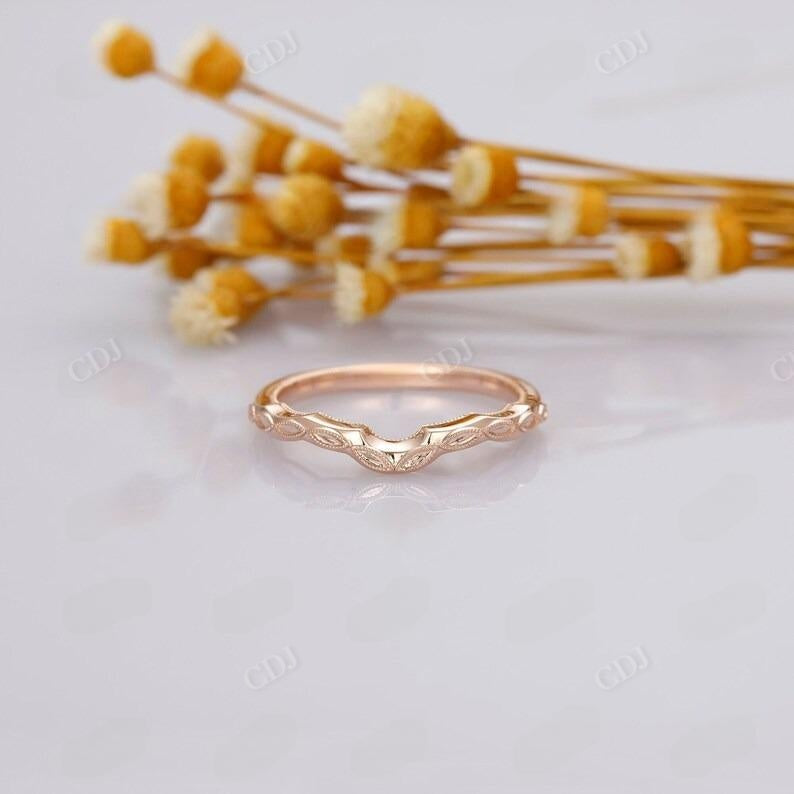 Milgrain Design Solid 18k Rose Gold Wedding Band  customdiamjewel   