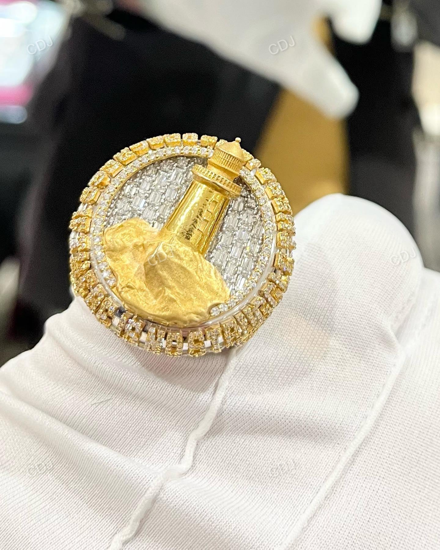 Iced Out Diamond Two Tone Hip Hop Ring hip hop jewelry CustomDiamJewel   