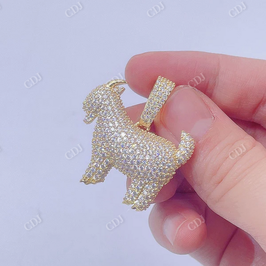 Iced Out Diamond Goat Pendant For Men  customdiamjewel   