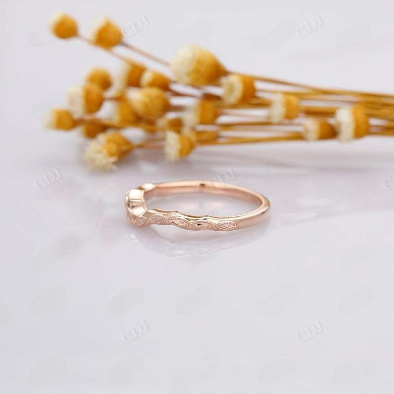Milgrain Design Solid 18k Rose Gold Wedding Band  customdiamjewel   