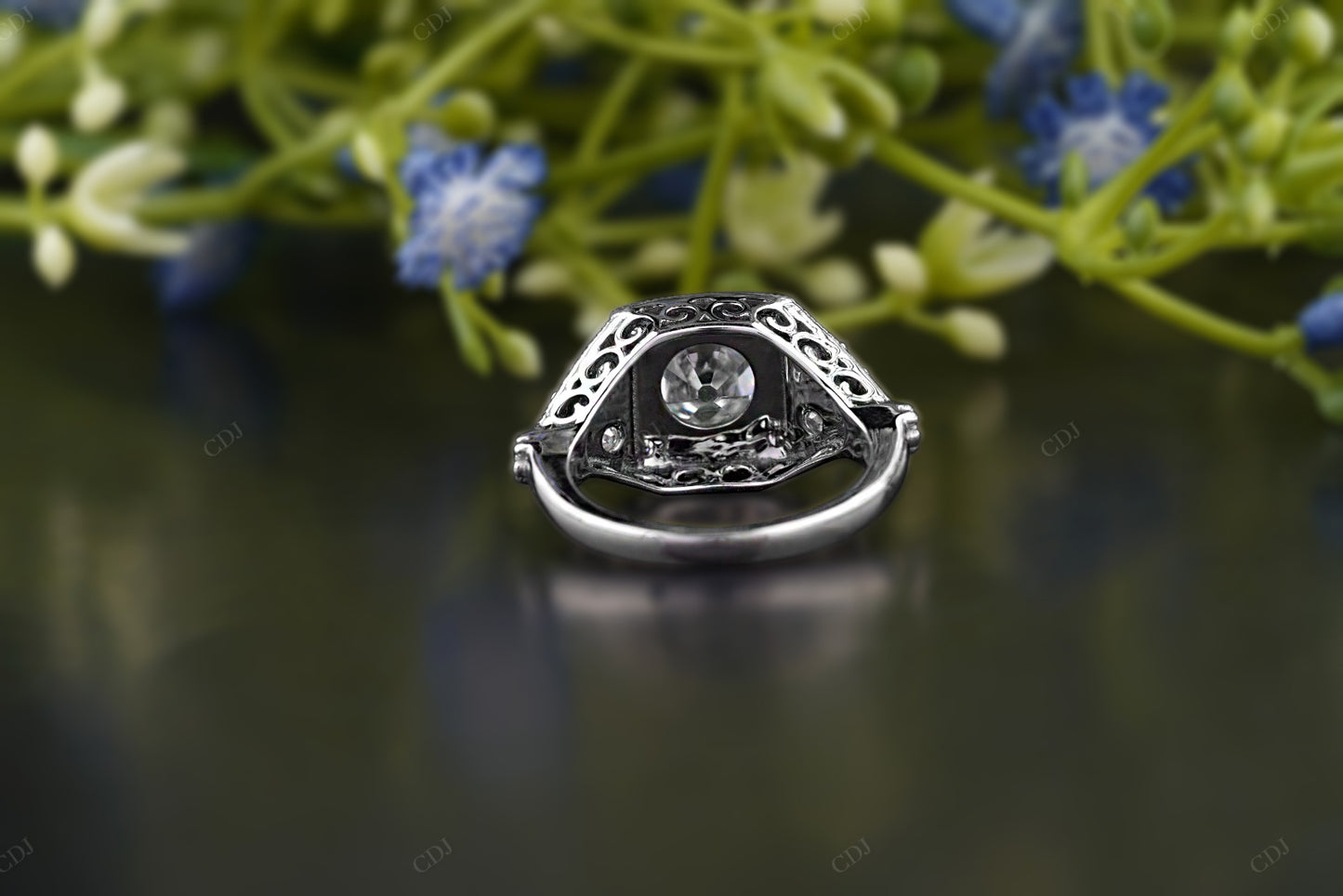 Art Deco Lab-Grown Diamond Cluster Ring