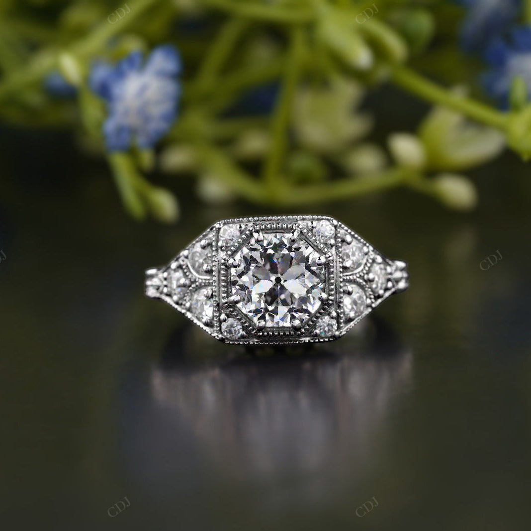 Art Deco Lab-Grown Diamond Cluster Ring