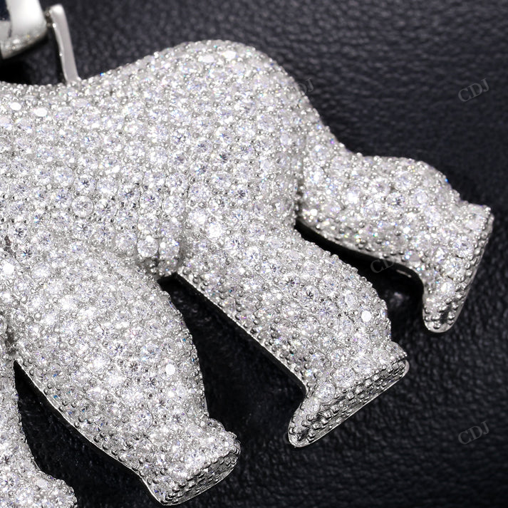 Moissanite Iced Out 925 Sterling Silver Gorilla Pendant customdiamjewel
