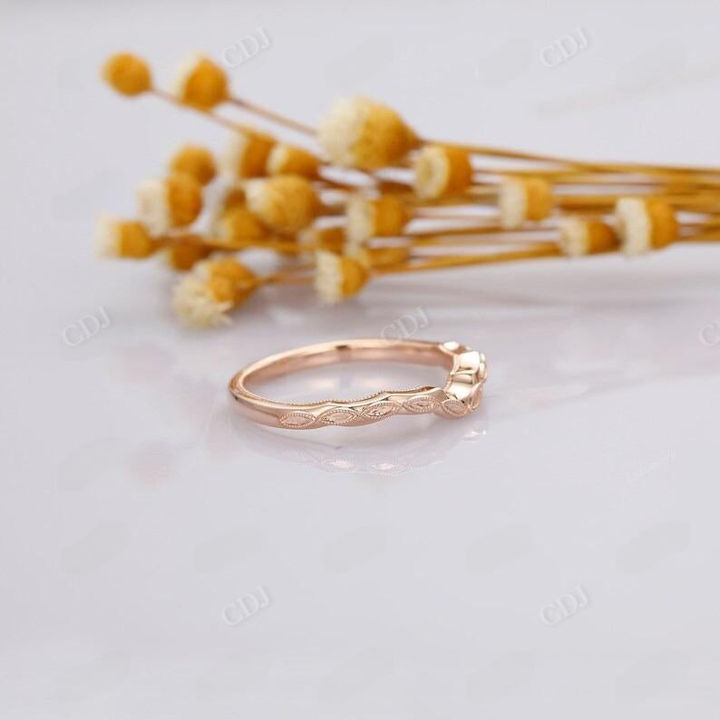 Plain Gold Milgrain Design Art Deco Wedding Band  customdiamjewel   