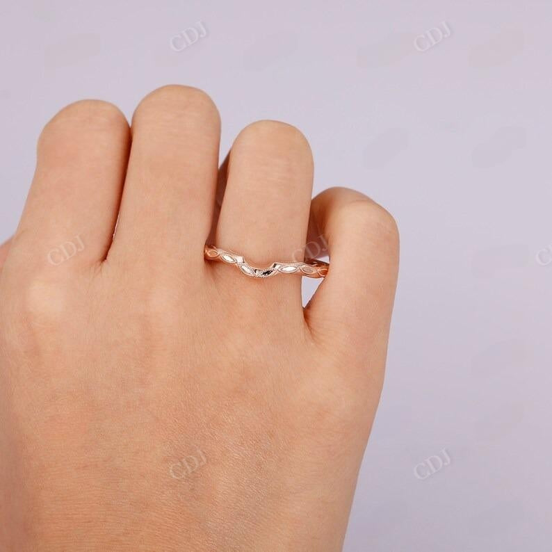 Milgrain Design Solid 18k Rose Gold Wedding Band  customdiamjewel   