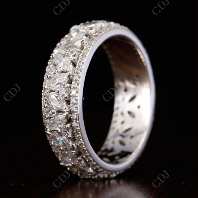 3.44CT Marquise and Round Natural Diamond Wedding Band  customdiamjewel   