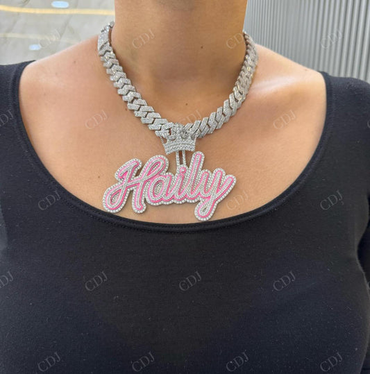 HAILY Moissanite Diamond 10K White Gold Custom Pendant hip hop jewelry CustomDiamJewel   