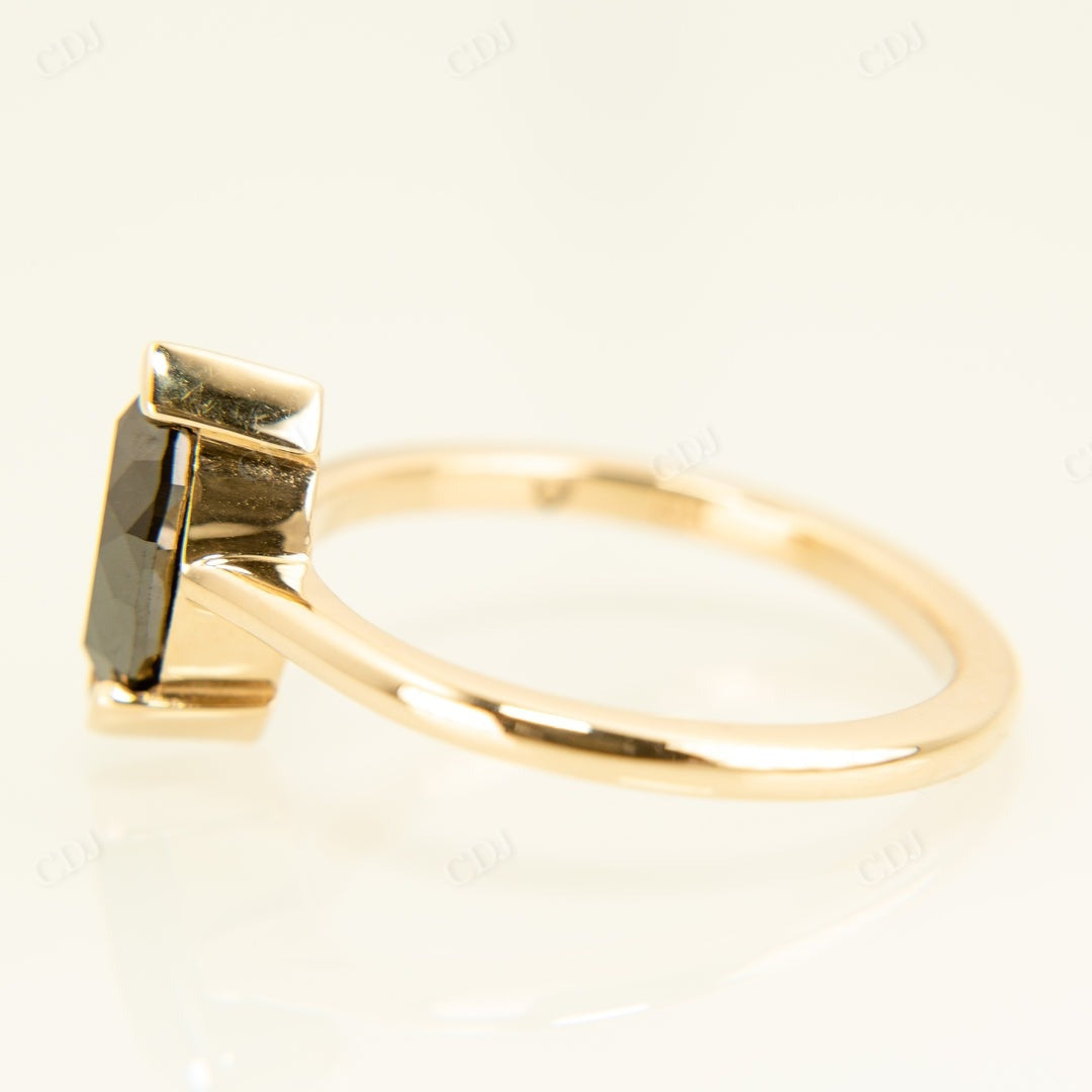 Marquise Cut Black Moissanite Solitaire Ring