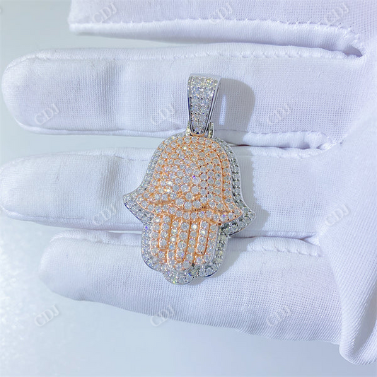 Iced Out Diamond Hamsa Pendant For Men  customdiamjewel   