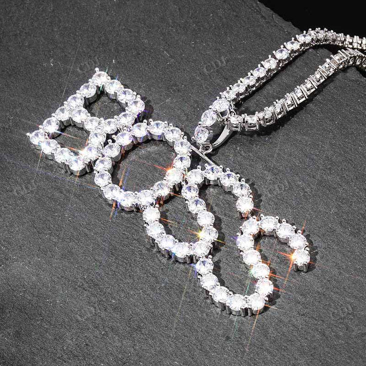 Customized BOSS Letter Hip Hop Moissanite Pendant customdiamjewel