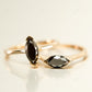 Marquise Cut Black Moissanite Solitaire Ring