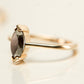 Marquise Cut Black Moissanite Solitaire Ring