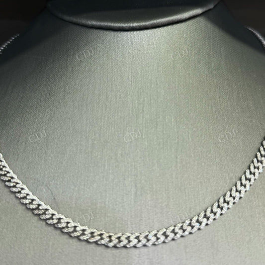 Iced Out 925 Sterling Silver Cuban Link Chain hip hop jewelry CustomDiamJewel