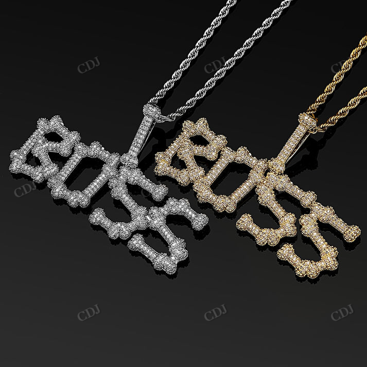 Customized Letter Hip Hop Moissanite Diamond Pendant customdiamjewel